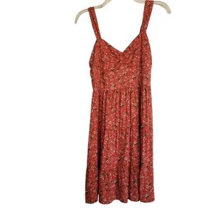 Red Floral Sundress Sz Med Nwt